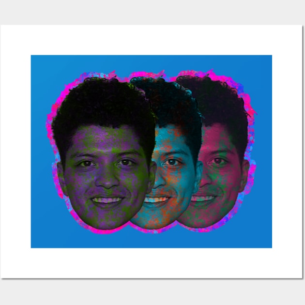 Bruno Mars Mugshot Threeways Wall Art by SABREart